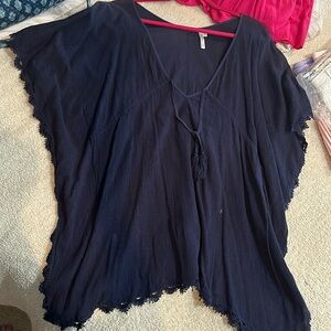 Navy blue seafolly bathing suit coverup